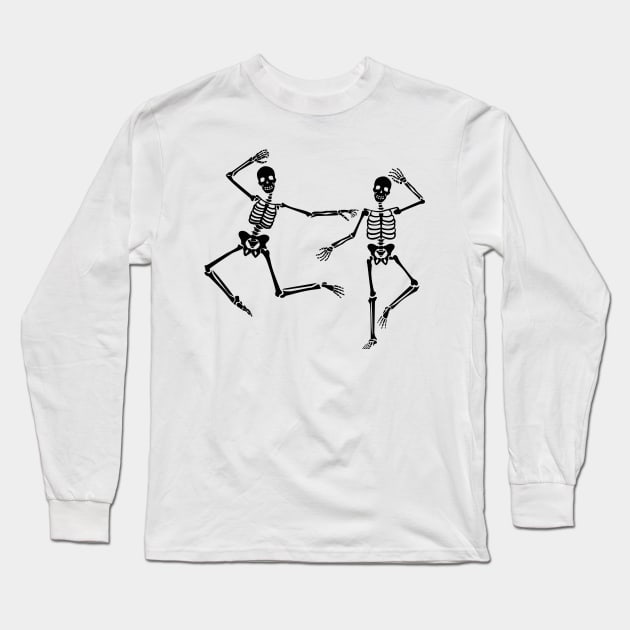 Halloween Dancing Skeletons Long Sleeve T-Shirt by uncommontee